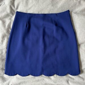 Royal Blue Scalloped Mini Skirt